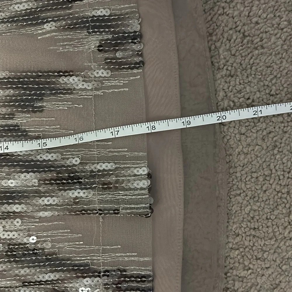 Antonio Melani Skirt Fully Lined Silver Bronze Platinum Size 10 Holiday - Picture 6 of 6